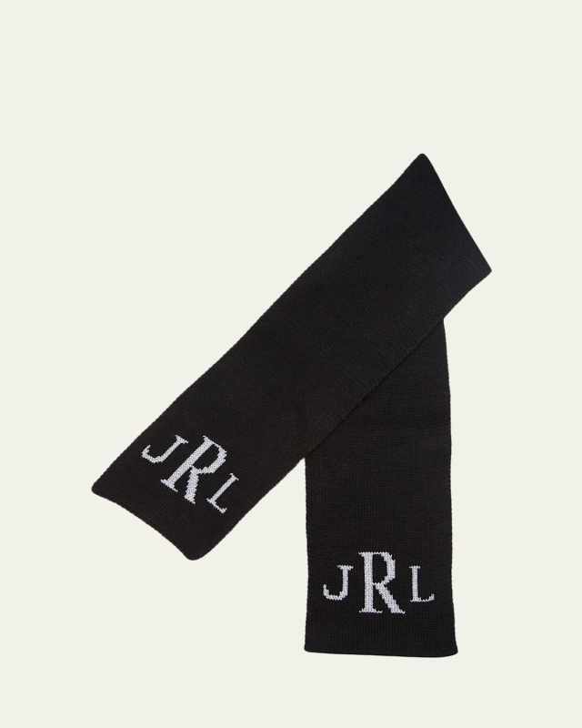 Kid's Metallic Classic Monogram Scarf, Personalized